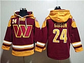 Washington Commanders #24 Antonio Gibson Burgundy Lace-Up Pullover Hoodie,baseball caps,new era cap wholesale,wholesale hats